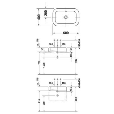 DURAVIT Умывальник накладной HAPPY D (0458600028)