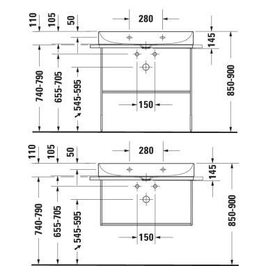 DURAVIT Умывальник подвесной для ванной комнаты DuraSquare (2353800041)