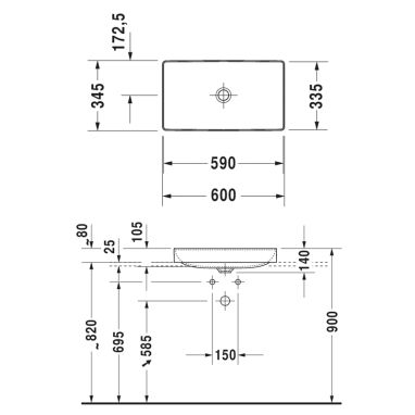 DURAVIT Умывальник накладной DuraSquare (2355600000)