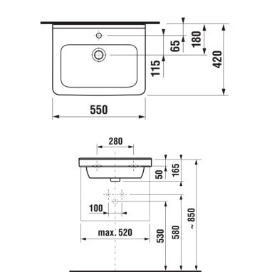 JIKA Умывальник подвесной для ванной комнаты Cubito (H8104220001041)