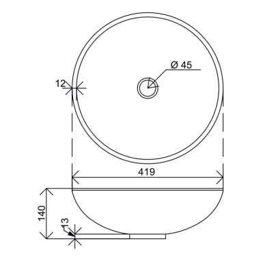 KRAUS Умывальник накладной для ванной комнаты Clear Brown GV-103-12 мм