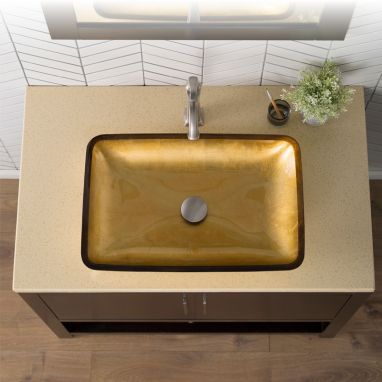 KRAUS Умывальник накладной для ванной комнаты Golden Pearl GVR-210-RE-15 мм