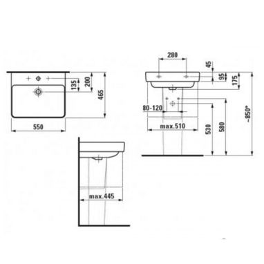 LAUFEN Умывальник подвесной для ванной комнаты PRO S (H8109620001041)