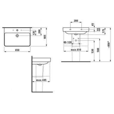 LAUFEN Умывальник подвесной для ванной комнаты Pro S (H8109640001041)