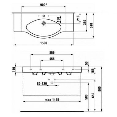 LAUFEN Умывальник подвесной для ванной комнаты Palace (H8117060001041)