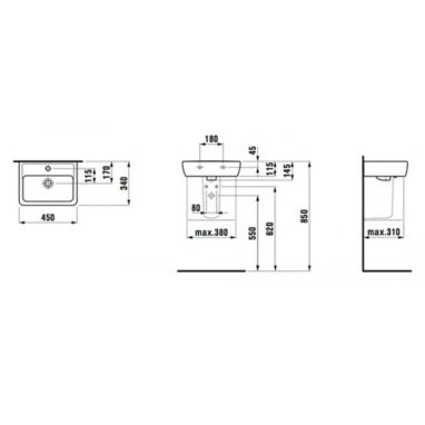 LAUFEN Умывальник подвесной для ванной комнаты Pro (H8119510001041)