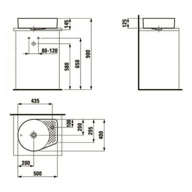 LAUFEN Умывальник накладной для ванной комнаты Val (H8122810001041)