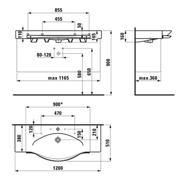 LAUFEN Умывальник подвесной для ванной комнаты Palace (H8127040001041)