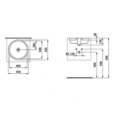 LAUFEN Умивальник під стільницю для ванної кімнати Living Sity (H8134380001091)