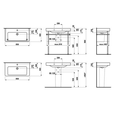 LAUFEN Умывальник подвесной для ванной комнаты PRO S (H8139650001041)