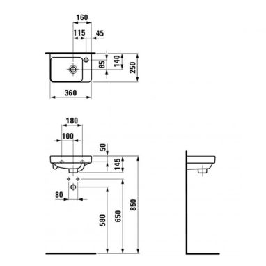 LAUFEN Умывальник подвесной для ванной комнаты Pro S (H8159600001041)