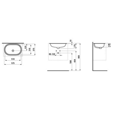 LAUFEN Умывальник врезной для ванной комнаты SAVOY (H8189450001091)