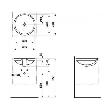 LAUFEN Умывальник под столешницу для ванной комнаты Pro B (H8189610001551)