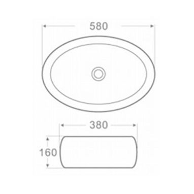 NEWARC Умывальник накладной для ванной комнаты Countertop 5015G-W
