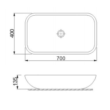 NEWARC Умывальник накладной для ванной комнаты Countertop 5019GW