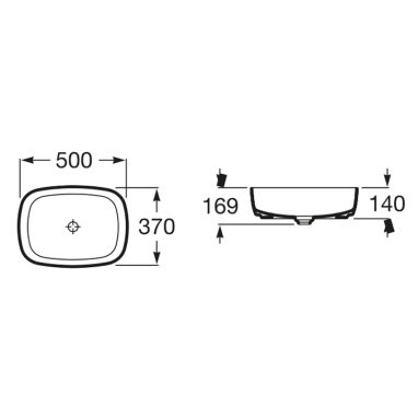ROCA Умывальник накладной для ванной комнаты Inspira Soft (A327500000)