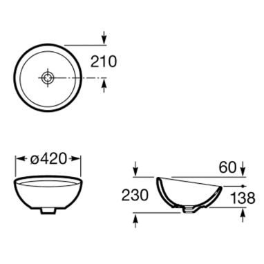 ROCA Умывальник накладной для ванной комнаты BOL (A327876000)