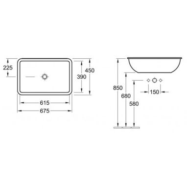 VILLEROY&BOCH Умывальник врезной для ванной комнаты Loop & Friend (61452001)