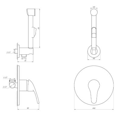GLOBUS LUX Гигиенический душ Solly GLSO-0110