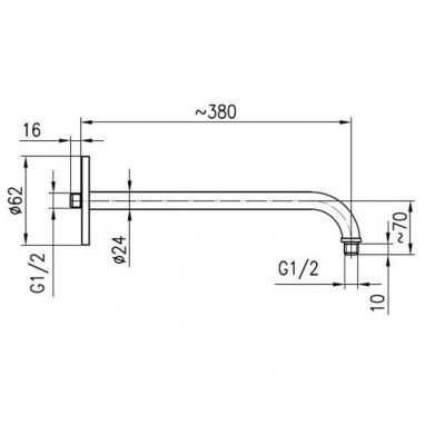 ARMATURA Кронштейн для верхнего душа 300 мм 835-030-00