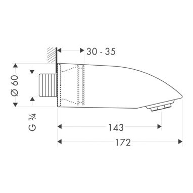 AXOR Излив для смесителя L-143 мм Carlton (11410090)