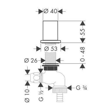 AXOR Кран угловой 1/2"x3/4" (10823800)