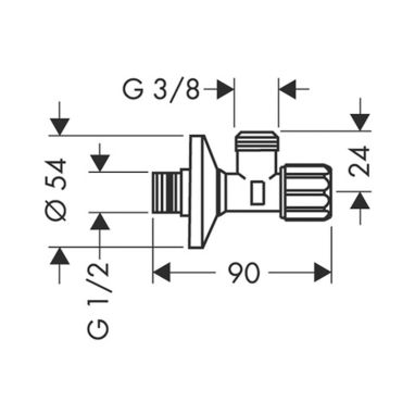 AXOR Кран угловой 1/2"x3/8" (51308000)