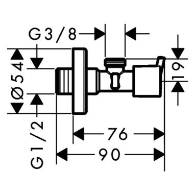 AXOR Кран угловой 1/2"x3/8" (51310000)