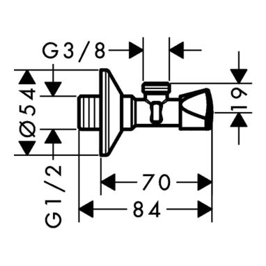 AXOR Кран угловой 1/2"x3/8" (51312000)