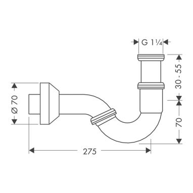 AXOR Сифон для умывальника трубный без горловины 1 1/4" x 32 (51315000)