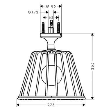 AXOR Верхний душ с кронштейном LampShower/Nendo (26032000)