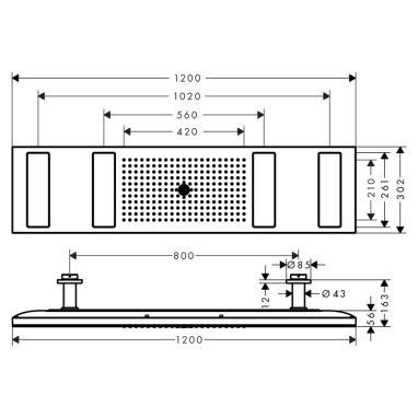 AXOR Верхний душ с кронштейном ShowerSolutions (10628000)