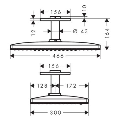 AXOR Верхний душ с кронштейном ShowerSolutions (35279000)