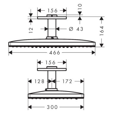 AXOR Верхний душ с кронштейном ShowerSolutions (35281000)