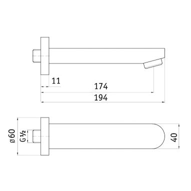 DEANTE Излив для смесителя L-194 мм Cascada NAC 081K