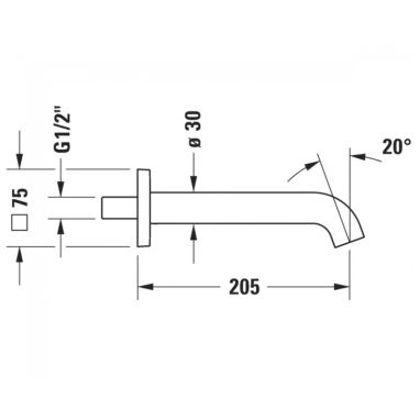 DURAVIT Излив для ванны C.1 (C15240009010)