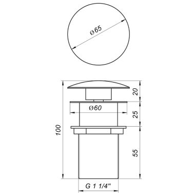 GLOBUS LUX Донный клапан HG15-02A BR Click-clack