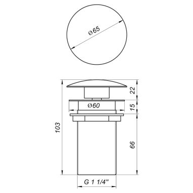 GLOBUS LUX Донный клапан HG15-03B Click-clack