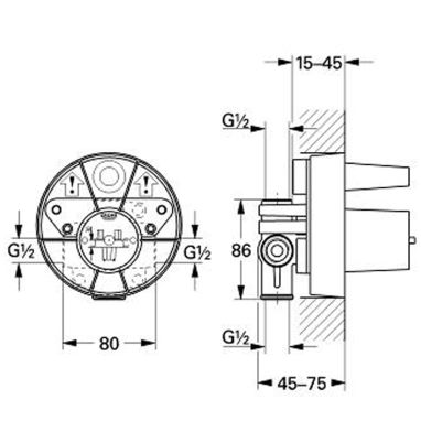 GROHE Встроенный механизм смесителя однорычажного для душа (33962000)