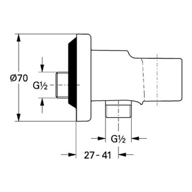 GROHE Подключение душевого шланга с держателем лейки RELEXA (28628000)