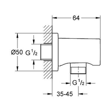 GROHE Подключение душевого шланга Rainshower (27057000)