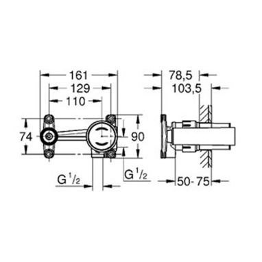 GROHE Встроенный механизм смесителя однорычажного для умывальника Eurodisc Joy (23429000)