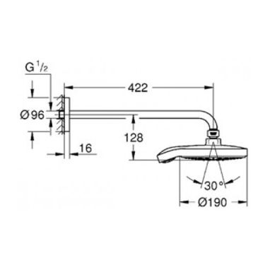 GROHE Верхний душ с кронштейном Power & Soul Cosmopolitan (26172000)