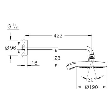 GROHE Верхний душ с кронштейном Power & Soul Cosmopolitan (26172LS0)