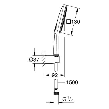GROHE Душевой гарнитур RAINSHOWER SMARTACTIVE CUBE 130 (26589000)