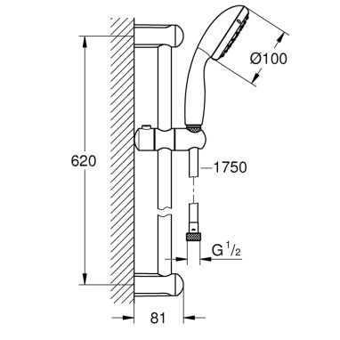 GROHE Душевой гарнитур NEW TEMPESTA (27598001)