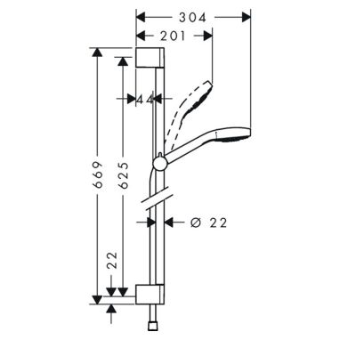 HANSGROHE Душевой гарнитур Croma Select S (26564400)
