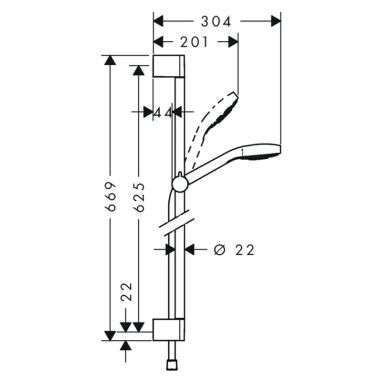 HANSGROHE Душевой гарнитур Croma Select S (26565400)