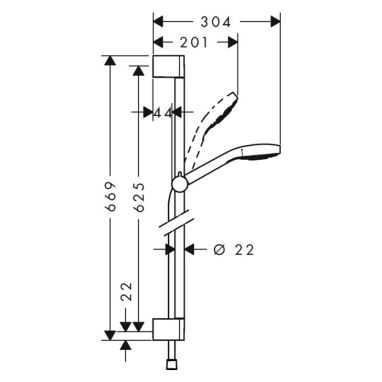 HANSGROHE Душевой гарнитур Croma Select E (26580400)
