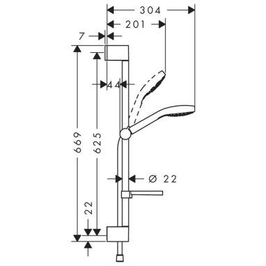 HANSGROHE Душевой гарнитур Croma Select E (26586400)